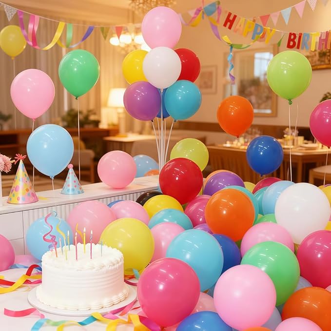 400 Pack Rainbow Balloons - 5 Inch Assorted Colors Mini Latex Helium Balloons Bulk (12 Kinds)
