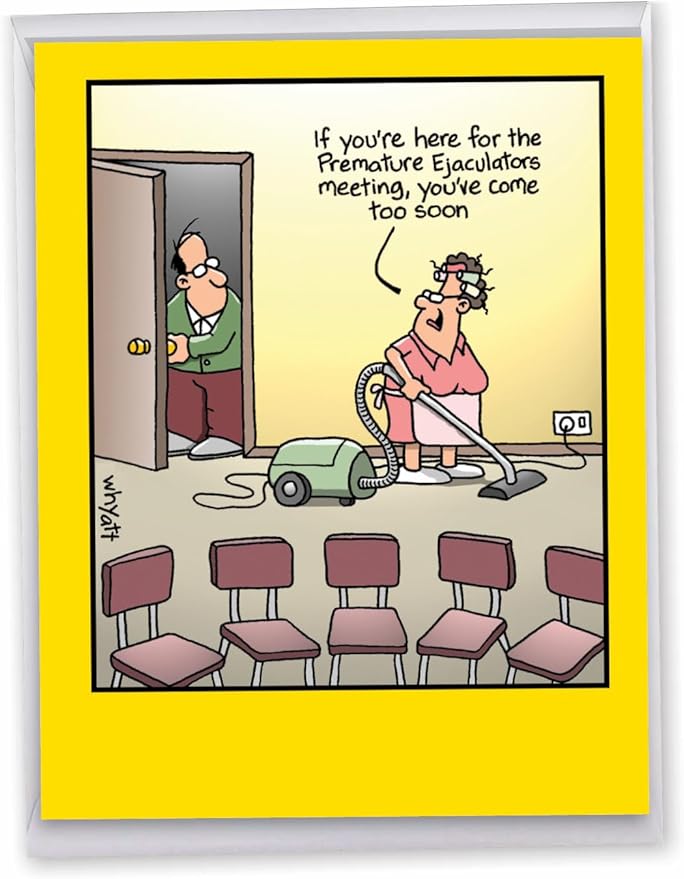 NobleWorks -1 Funny Birthday Card Inappropriate (8.5 x 11 Inch) - Humor Cartoon Bday Notecard with Envelope - Too Soon J8318BDG