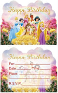 20pcs Princess Birthday Invitations,Princess Party Invitations Birthday Party Supplies Decoration(Invitations20pcs)