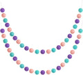Boao 2 Pieces Wool Felt Ball Garland Colorful Pom Pom Garland Handmade 6.5 Feet Long 24 Balls Felt Banner for Wall Christmas Tree Decoration (Pink,Purple,Mint Blue)