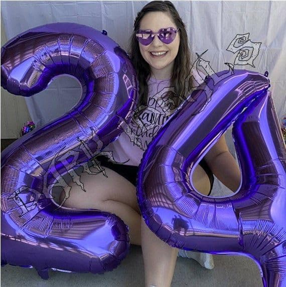 Purple Number 13 Balloon 40 inch, 13 Number Balloons, 13th Purple Birthday Decorations, 13 Year Old Girls Boys Party Supplies