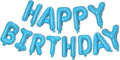 KALOR Light Blue Happy Birthday Balloons Banner, 16 Inch Mylar Foil Letters Balloon Sign for Birthday Party Decorations Photo Booth Backdrop