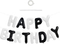 TONIFUL Happy Birthday Balloons Banner 16 Inch Mylar Foil Letters Birthday Sign Reusable for Girls Boys Kids & Adults Birthday Party Decorations Supplies（Black White）