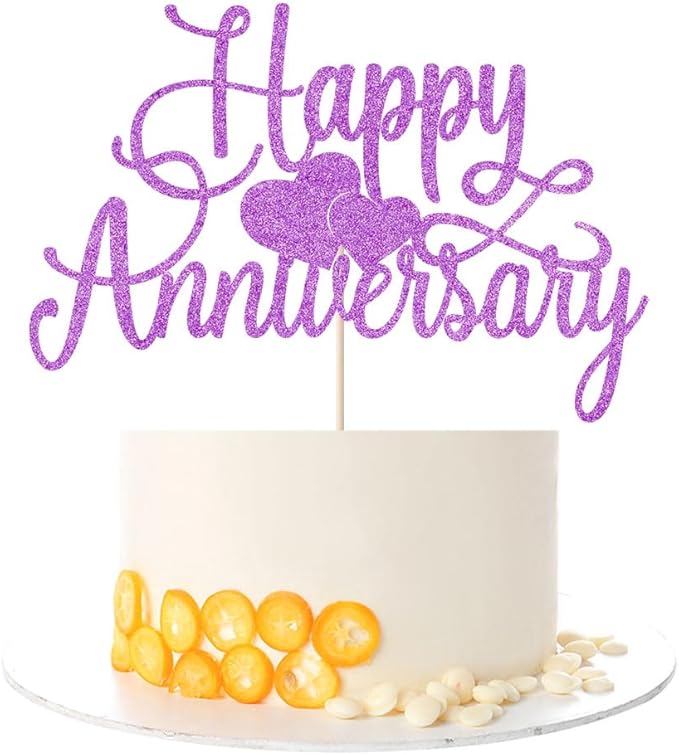 Kaoenla Happy Anniversary Cake Topper - Company Anniversary,Wedding Wedding Anniversary,Birthday Party Selected Decoration Supplies