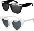 JATEBI Heart Bride and Groom Sunglasses for Wedding Day Just Married Sunglasses Honeymoon Accessorie Wedding Decoration