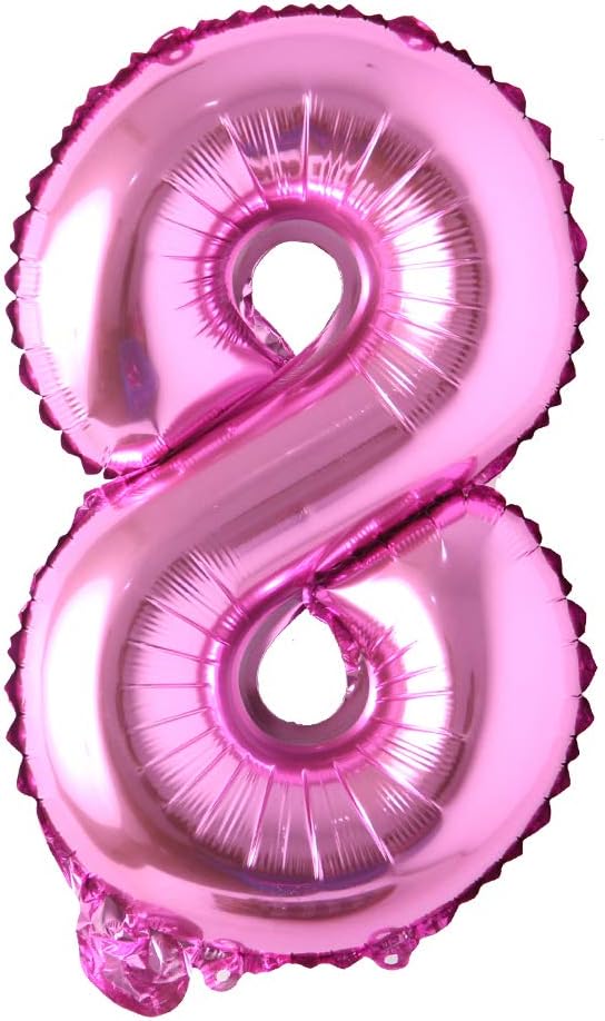 16" inch Single Rose Red Alphabet Letter number Balloons Aluminum Hanging Foil Film Balloon Wedding Birthday party decoration banner Air Mylar Balloons (16 inch Rose Red 8)
