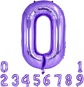 TONIFUL 40 Inch Purple Large Numbers Balloon 0-9 Birthday Party Decor,Foil Mylar Big Number Balloon Digital 0 for Birthday Party,Wedding, Bridal Shower Engagement Photo Shoot, Anniversary