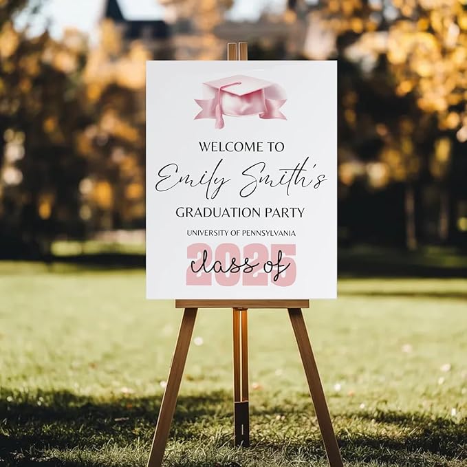 Graduation Party Welcome Sign, Photo Graduation Poster, Greenery Grad Poster, Grad Party Decorations, Senior 2025 2026, Class of 2025 Welcome Board,Custom Grad Celebration Sign, Graduates, Canvas 2