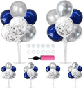 TONIFUL 6 Set Navy Blue Silver Balloon Centerpieces for Table,Balloon Arch Kit for Graduation Decorations 2026 Class of 2026 Party Decorations,New Year,Anniversary,Retirement,Birthday Decoration