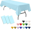 3-Pack Premium Plastic Light Sky Blue Tablecloth Disposable 54" x 108" Rectangle Table Cover Party Baby Pale Blue Table Cloths for Parties Birthdays Weddings Baby Shower Picnic Events