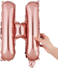 Restaurantware-Balloonify 16 Inch Letter Balloon, 1 Alphabet Party Balloon - Letter H, Self-Sealing, Rose Gold Foil Mylar Finish, Hanging Loop, Decoration For Birthday, Wedding, Or Graduation