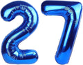 Number Dark Blue Balloon 27, Large Happy 27 Birthday Decoration for Men & Women 2 7 27 72, Foil Number Balloons for Wedding Graduation Celebration Anniversary Supplies