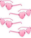 4 Pairs Heart Sunglasses for Women Bulk Transparent Pink Heart Shaped Sunglasses Bachelorette Party Glasses Fun Glasses for Party Favor to Add A Splash of Fun And Style