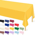 Mulbozy 12 Pcs Yellow Plastic Tablecloth for Rectangle Table, 54 × 108 inches Disposable Yellow Party Table Covers for Birthday, Anniversary, Wedding, Fine Dining, Graduation Party Decoration