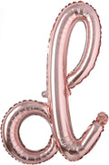 18 Inch Rose Gold Happy Birthday Balloons - Lowercase Letters Handwriting Style Balloons for Birthday Party Decoration