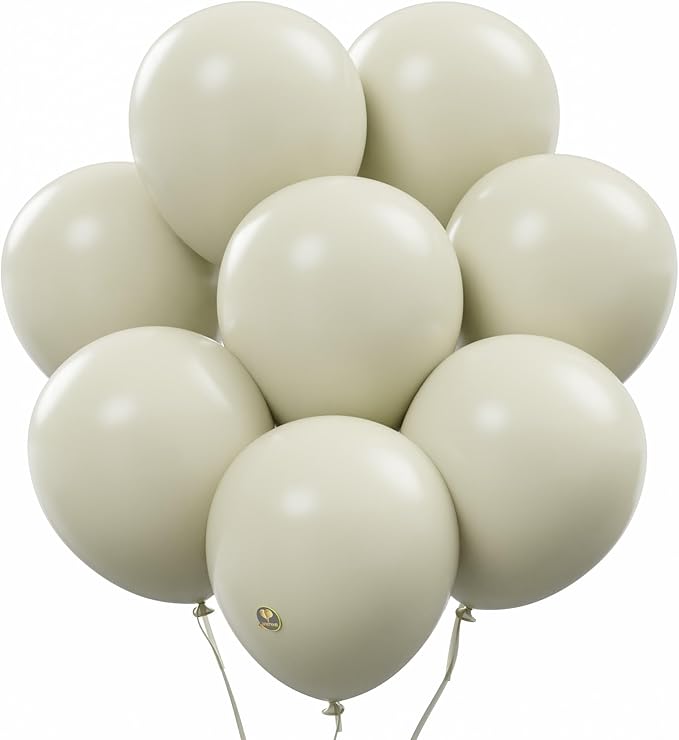AFTERLOON® Biodegradable Balloons 24 pcs Sand White 10 Inch, Matte Color Thickened Extra Strong Natural Latex Helium Float, Multicolor Colorful Bulk Color ballon Globos Para Decoration De Fiestas Kids
