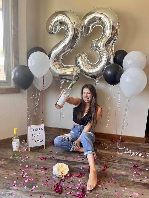 Silver Number 3 Balloon 40 Inch, 3rd Birthday Celebration Supplies for Girls Boys Women Men, 3 Balloon for Girls Boys Theme Party