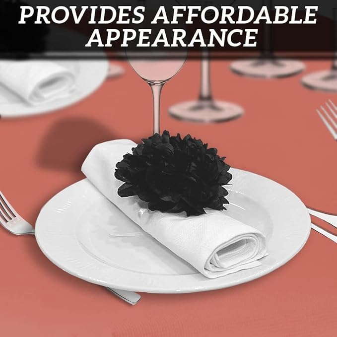 PARTY BARGAINS Disposable Table Covers, 54 x 108 Inch, Red, 3-Ply Paper & Plastic Spill-Resistant Party Tablecloths, 40 Pack
