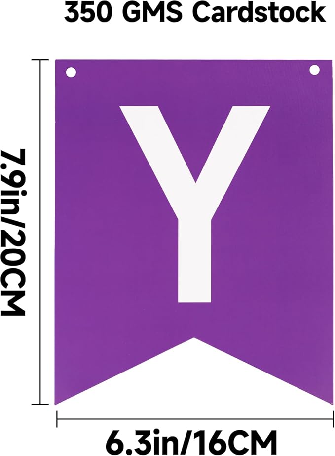 Purple Happy Birthday Banner Birthday Party Banner NO DIY Happy Birthday Sign Pre-Strung Birthday Hanging Decoration for Women Men Girl Boy Party Supplies(Purple)