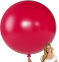 KALOR Wine Red Giant Balloons 36 Inch Large Latex Balloons, 4 Pack Jumbo Round Helium Balloon for Birthday Bridal Shower Wedding Baby Shower Party Decorations