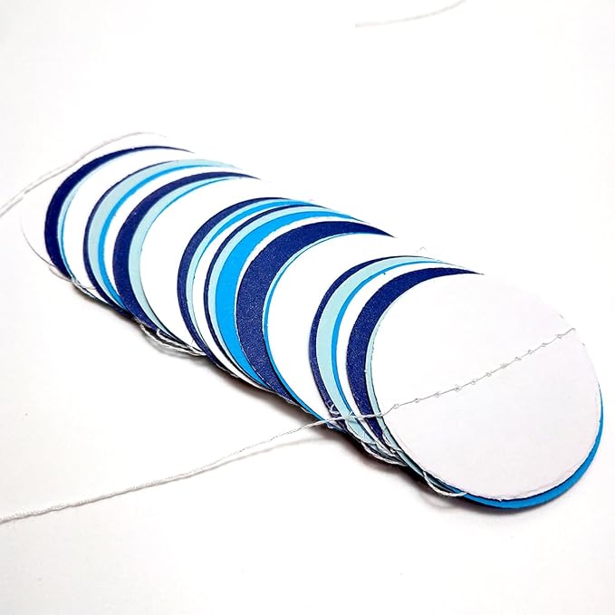 Party Decorations 52 Ft Big Star Garland Circle Dots Garland Paper Backdrop Streamer for Graduation Birthday Bachelorette Engagement Wedding Bridal Shower Baby Shower (Blue Set)