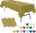 3-Pack Premium Plastic Gold Tablecloth Disposable 54" x 108" Rectangle Table Cover Party PEVA Golden Table Cloths for Fall Parties Harvest Graduations Anniversary Thanksgivings Events