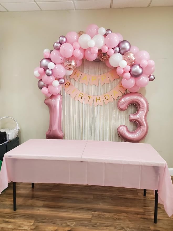 Number Balloons 40 Inch, 1 Balloon for 1st Birthday Girl Boy Baby Shower, One Ballon Party Decorations for 1 10 11 12 13 15 16 18 21 Party Wedding Event Photo Shoot, Pearl Pink 1 Balloon