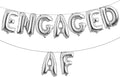 16 inch multicolored Engaged AF Balloon Letters Banner Engagement Party Decorations Supplies (Silver)