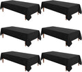 VidaFete Tablecloth 60 * 120inch 6pack Rectangle Table Cloth Polyester, Stain Wrinkle Resistant Dining Table Cover for Kitchen Dinning Party Wedding Rectangular Tabletop Buffet Decoration(Black)