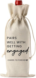 FBCCZEY Engaged Gifts, Engagement Gifts for Couples Her, Engagement Party Decorations Gifts for Engaged Couple Wine Bag, Pairs Well with Getting Engaged Wine Bottle Bag