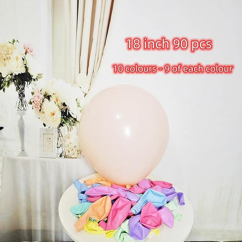 100 Pack 18 inch Pastel Balloons 10 Kinds Colors Colorful Party Balloon Bulk for Various Party Events Decorations