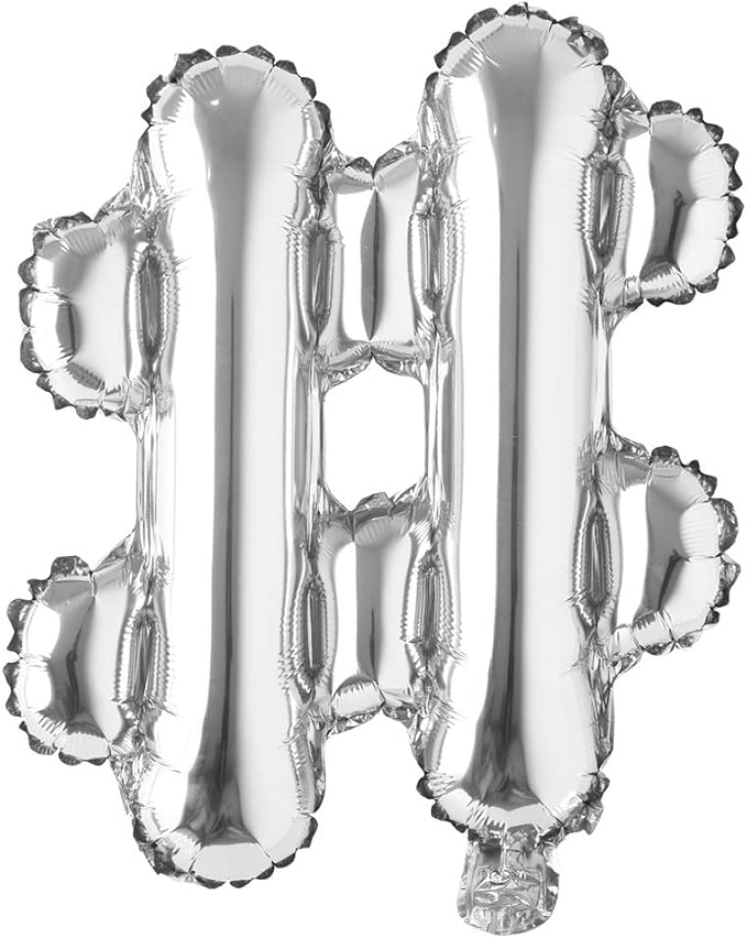 16" inch Single Silver Alphabet Letter number Balloons Aluminum Hanging Foil Film Balloon Wedding Birthday party decoration banner Air Mylar Balloons (16 inch Silver #)