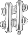 16" inch Single Silver Alphabet Letter number Balloons Aluminum Hanging Foil Film Balloon Wedding Birthday party decoration banner Air Mylar Balloons (16 inch Silver #)