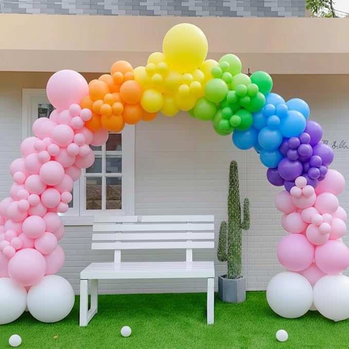 426Pcs Rainbow Balloon Arch Kit - 7 Assorted Colors Balloon Garland Kit for Birthday Party Kids Baby Shower Wedding Anniversary Christmas Pride Rainbow Colorful Supplies Party Decorations