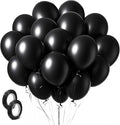 Black Balloons Party Decorations 100 Pack 12 inch Round Halloween Latex Balloons for Black Themed Wedding Graduation Anniversary Birthday Party Backdrop Decorations