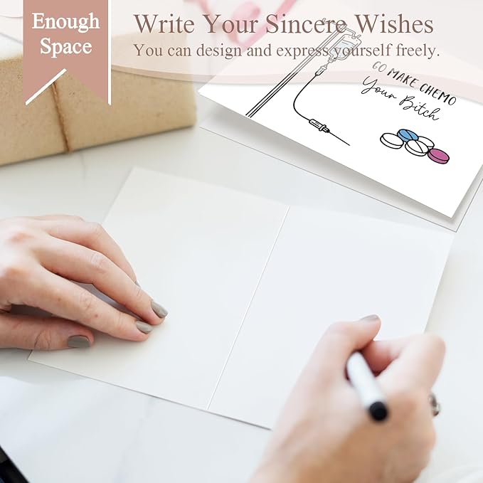 Funny Chemo Get Well Soon Card, Cancer Support Card for End of Chemotherapy, Get Well Soon Cards Gift for Recovery