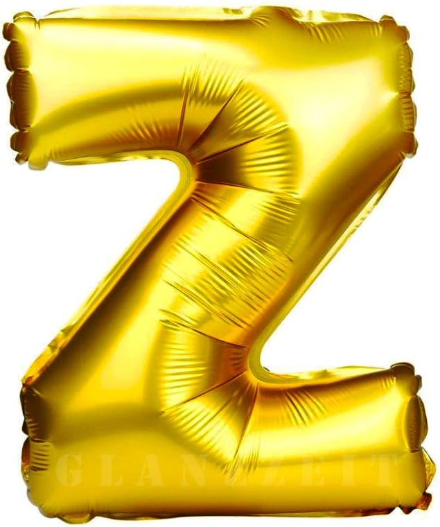 Glanzzeit 16 Inch Gold Balloons Decor Letters A to Z Numbers 0 to 9 for Wedding Prom Birthday Party (Letter Z)