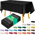 Disposable Black Plastic Tablecloth 54x108 Inch, 10-Count Waterproof Rectangle Table Cover for Events, Catering