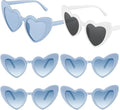 6 Pack Bachelorette Sunglasses Heart Shaped Sunglasses Vintage Heart Glasses for Women Wedding Party Decor