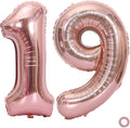 Juland Rose Gold Number Balloons Large Foil Mylar Balloons 40 Inch Giant Jumbo Number Balloons for Birthday Party Decorations 19