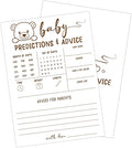 30 PCS Cute Bear Baby Predictions Cards Baby Shower Game for Boy Girl, Double-Sided Games Gender Neutral Gender Reveal Party Supplies & Decor-C09