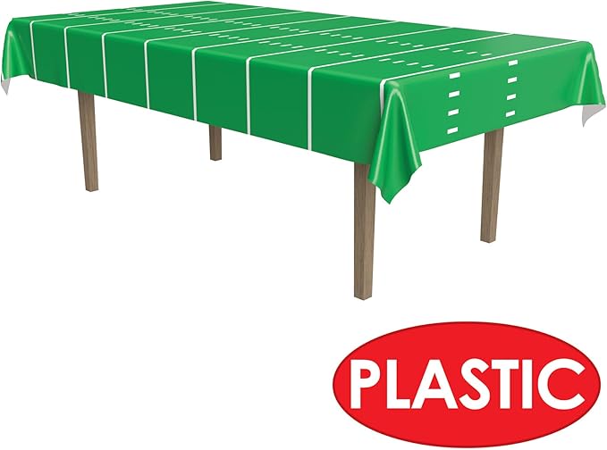 Game Day Football Tablecover Party Accessory (1 count) (1 Pkg) (108"X54")