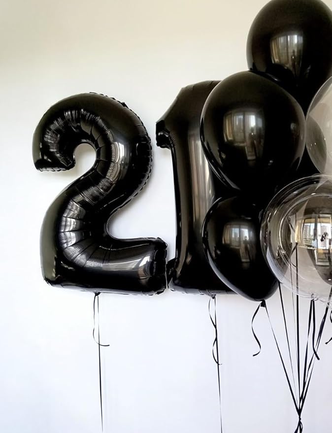 Black Number 8 Balloons – 40 Inch Giant Foil Number Balloon, Black Number Balloon for Men Women Boys Girls Birthday Graduation Anniversary Party Decorations