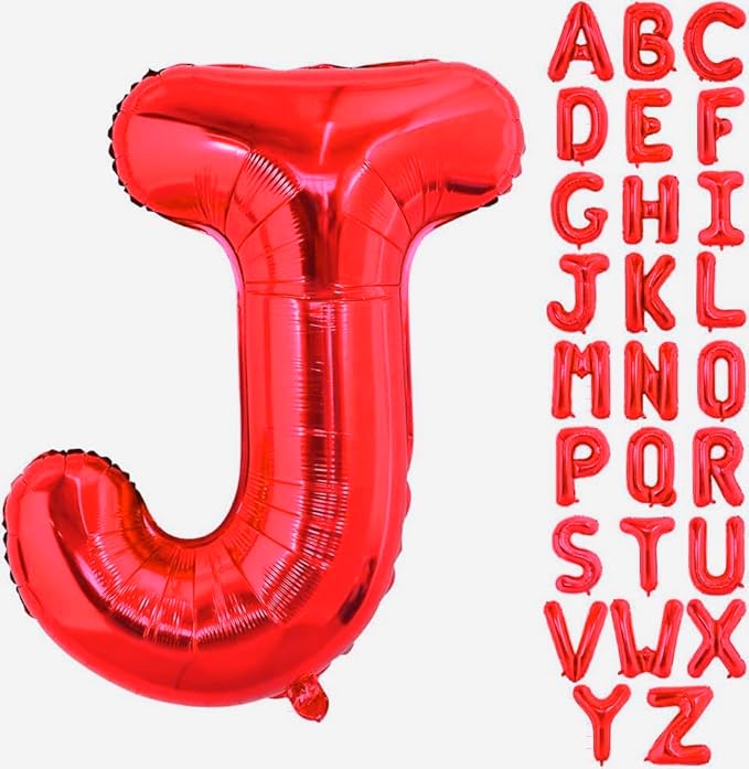 40 Inch Large Red Letter J Balloons Alphabet J Letter Balloons Foil Mylar Big Letter Balloons for Birthday Party Anniversary New Year Graduation Wedding Decorations