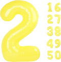 40 Inch Macaron Yellow Balloon Number 2 Giant Two Balloons Number Birthday Decorations, 2nd 12 20 21st Party Celebration Decorations Digital Balloon Wedding Anniversary Party Supplies