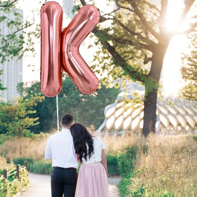 TONIFUL 40 Inch Large Rose Gold Letter K Balloons Giant Alphabet Letter Balloons,Foil Mylar Big Balloons for Birthday Party Anniversary Supplies Decorations