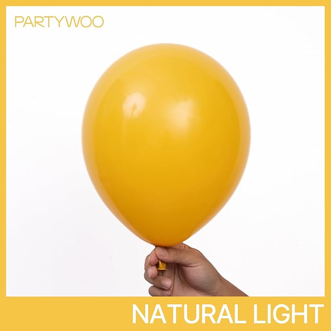 PartyWoo Mustard Yellow Balloons 101pcs 12 Inch Boho Netural Fall Balloons for Birthday Engagement Baby Shower Anniversary Bee Sunflower Little Cutie Thanksgiving Party Decorations Yellow-F57