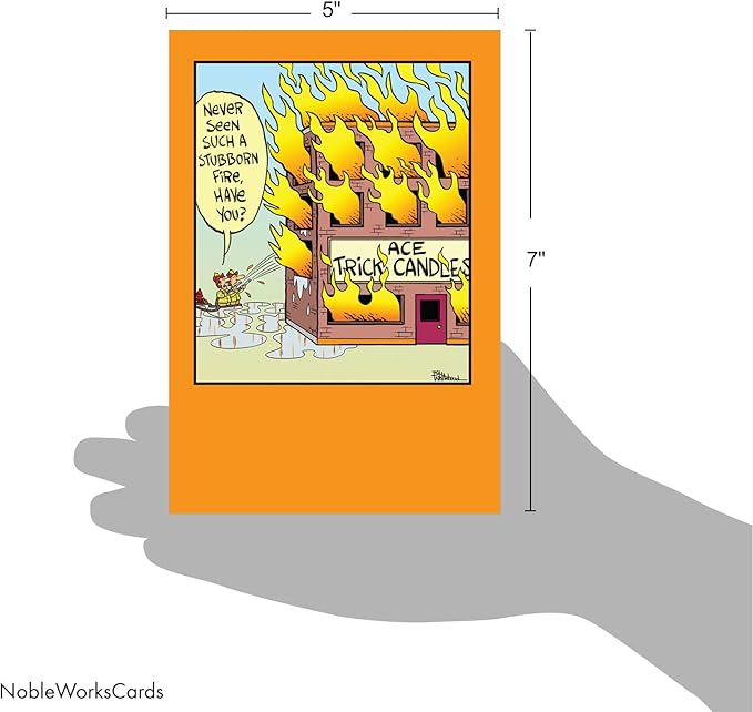 NobleWorks - 1 Awesome Birthday Greeting Card - Cartoon Art, Happy Funny Bday Note - Trick Candles C6067BDG