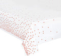 4 Pack Plastic Tablecloths for Rectangle Tables, Waterproof Disposable Party Table Cloths with Rose Gold Dot, Table Covers for Decorations, Baby Shower, Birthday, Valentines Day Mothers