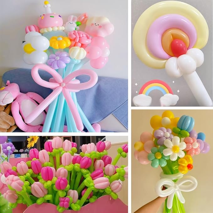 500Pcs 260 Long Balloons, Twisting Animal Balloons Assorted Color - Thickening Latex Magic Long Balloon for Animals Modeling Wedding Birthday Party Decorations